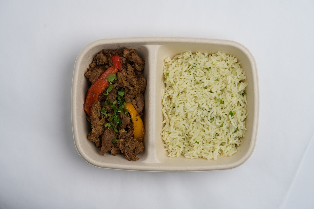 Beef Shawarma with cilantro rice