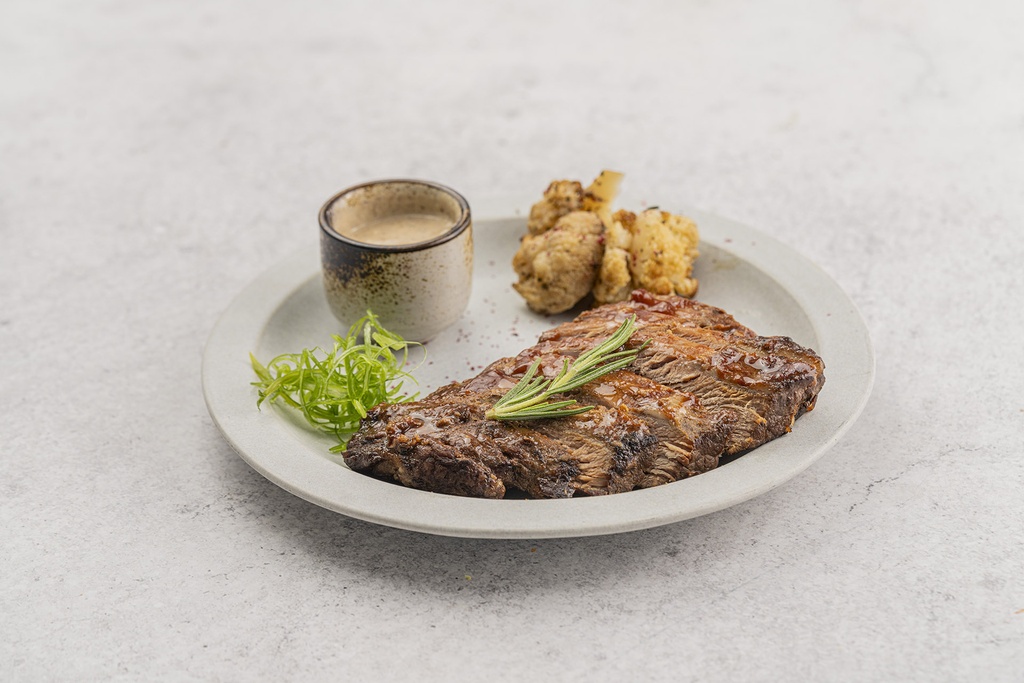 Roasted Beef in Pepper Sauce and Roasted Cauliflower