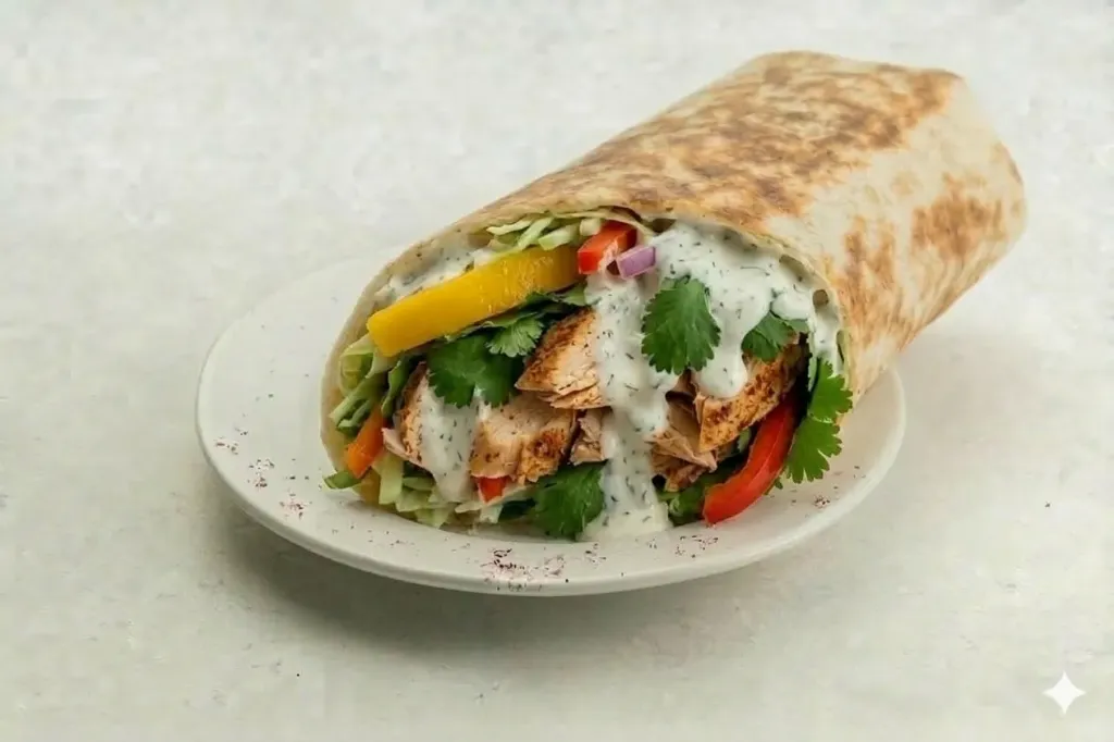 Cilantro chicken with ranch Sauce wrap (H)