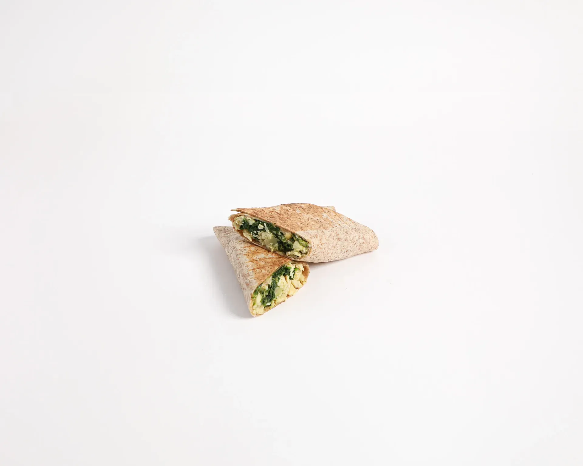 Scrambled Eggs with Spinach and wrap 