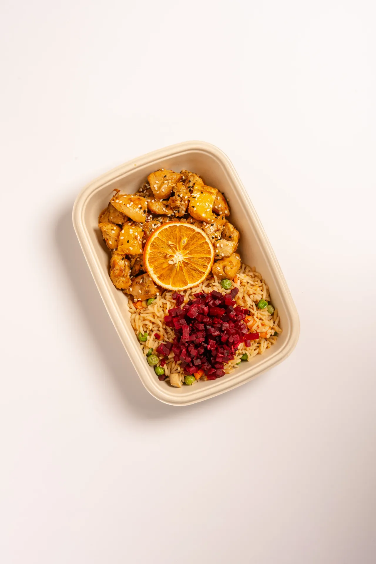 Orange Chicken With Miso Fried Rice
