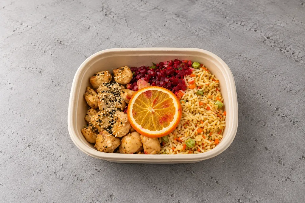 Orange Chicken With Miso Fried Rice (H)